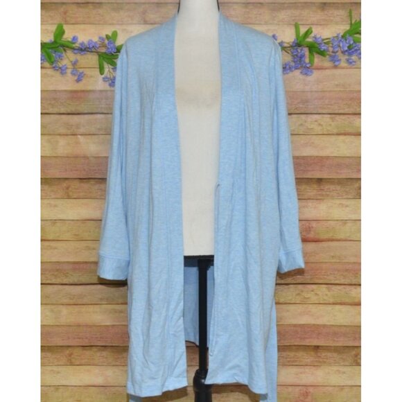 Charter Club Intimates Ladies Blue Soft French Terry Robe Size L Pockets Belt - Picture 7 of 10